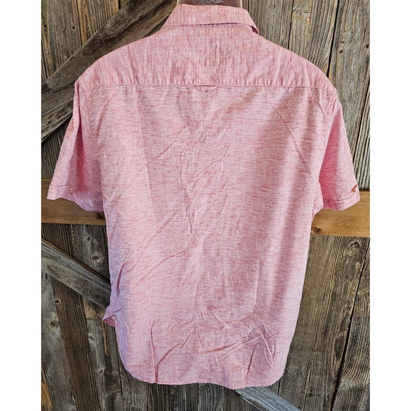 Cactus man size XL slim fit short sleeve button up heathered red ^ - Picture 3 of 7